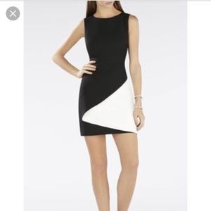 Bcbgmaxazaria black and white tailored dress
